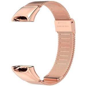 Voor Huawei Band 4 / Honor Band 5i Mijobs Milaan Roestvrijstalen Vervanging Strap Watchband (Rose Gold)