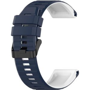 Voor Garmin Forerunner 935 22mm Silicone Mixing Color Watch Strap (blauw + wit)