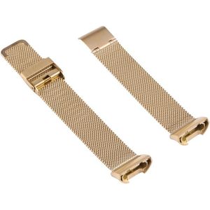 For Fitbit Charge 4 Double Insurance Buckle Milanese Replacement Strap Watchband(Gold)