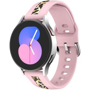 Voor Samsung Galaxy Watch 5 40 mm / 44 mm verticale nerfdruk siliconen horlogeband (roze luipaardprint)