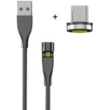 1m USB naar Micro USB 540 graden roterende magnetische oplaadkabel (zwart)