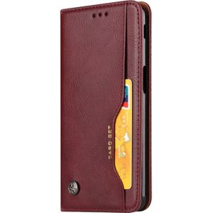 Knead huidtextuur horizontale Flip lederen case voor Galaxy J6 PLUS  met foto frame &amp; houder &amp; kaartsleuven &amp; portemonnee (wijn rood)