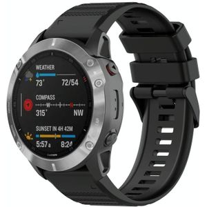 Voor Garmin Fenix 6X Sapphire 26mm Horizontale Textuur Siliconen Horlogeband met Removal Tool (Zwart)