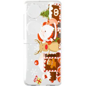 Voor Huawei P50 Pocket Opvouwbare Kerst Gekleurde Schilderen PC Telefoon Case (Kerst Huis)
