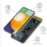 Voor Samsung Galaxy S23 + 5G Gekleurde Tekening Duidelijke TPU Telefoon Beschermhoes (Grappige Zwarte Kat)