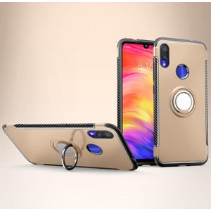 Magnetische armor beschermhoes voor Xiaomi Redmi Note 7  met 360 graden rotatie ringhouder (goud)