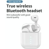 M2 Smart Noise Reduction Touch Bluetooth-oortelefoon met oplaaddoos &amp; batterij-indicator  ondersteunt automatisch koppelen &amp; Siri en bellen (wit)