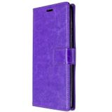 Voor Galaxy A81 Crazy Horse Texture Horizontale Flip Lederen case met Holder &amp; Card Slots &amp; Wallet &amp; Photo Frame(paars)