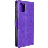 Voor Galaxy A81 Crazy Horse Texture Horizontale Flip Lederen case met Holder &amp; Card Slots &amp; Wallet &amp; Photo Frame(paars)