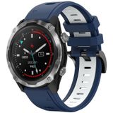 Voor Garmin Descent MK 2 26mm tweekleurige sport siliconen horlogeband (middernachtblauw + wit)