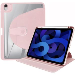 Voor iPad mini 5/4 acryl 360 graden rotatie houder tablet lederen tas (baby roze)