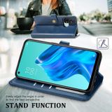 For OPPO Reno5 A Solid Color Leather Buckle Phone Case with Lanyard &amp; Photo Frame &amp; Card Slot &amp; Wallet &amp; Stand Function(Blue)