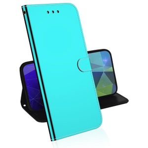 Voor Samsung Galaxy A52 5G Lmitated Mirror Surface Horizontale Flip Leather Case met houder &amp; Kaart Slots &amp; Portemonnee &amp; Lanyard (Mint Green)