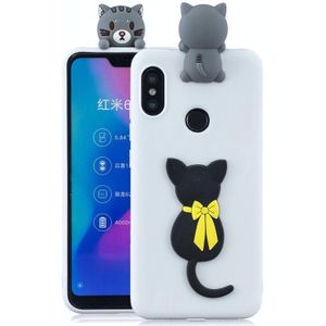 Voor Xiaomi Redmi 6 Pro 3D Cartoon Patroon Schokbestendige TPU beschermhoes (Little Black Cat)