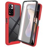 Voor Xiaomi Redmi Note 11 Pro + 5G Global Starry Sky Full Body Hybrid Shockproof Phone Case (Rood)