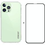 Hat-Prince Enkay Clear TPU Schokbestendig Soft Case Drop Protection Cover + Full Coverage Gehard Glas Protector Film voor iPhone 13 Pro