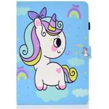 Geschilderd patroon TPU horizontale flip lederen beschermhoes voor iPad mini / mini 2 / mini 3 / mini 4 (Rainbow Unicorn)