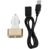 4-poorten 5V (2.1a + 2.1a + 1A + 1A) universele auto USB lader  voor iPad  iPhone  Galaxy  Huawei  Xiaomi  LG  HTC en andere Smart Phones  oplaadbare Devices(Gold)