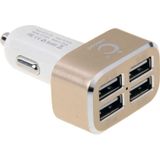 4-poorten 5V (2.1a + 2.1a + 1A + 1A) universele auto USB lader  voor iPad  iPhone  Galaxy  Huawei  Xiaomi  LG  HTC en andere Smart Phones  oplaadbare Devices(Gold)