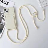 Voor iPhone 12 Crossbody Lanyard Elastische Siliconen Kaarthouder Telefoon Case (Wit)