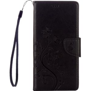 Voor Sony Xperia XA Ultra Bloemens Embossing horizontaal Flip lederen hoesje met houder &amp; opbergruimte voor pinpassen &amp; portemonnee &amp; Lanyard(zwart)