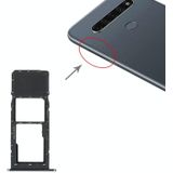SIM-kaart lade + Micro SD-kaart lade voor LG K61 LMQ630EAW  LM-Q630 (Blauw)