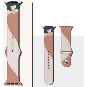 Morandi Series Contrast Kleur Siliconen Vervanging Horlogeband voor Apple Watch Series 7 41mm / 6 &amp; SE &amp; 5 &amp; 4 40mm / 3 &amp; 2 &amp; 1 38mm