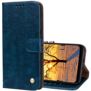 Business stijl olie Wax textuur horizontale Flip lederen case voor Xiaomi Pocophone F1  met houder &amp; kaartsleuven &amp; portemonnee (blauw)