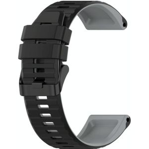 Voor Garmin Fenix 3 Sapphire 26mm Silicone Mixing Color Watch Strap (zwart + grijs)