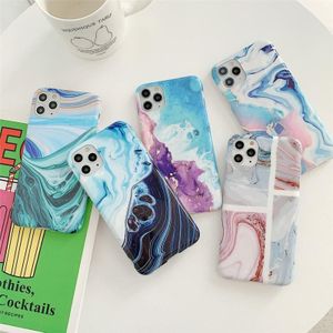 Voor iPhone 12 Pro Max Ocean Wave Coral TPU Smooth Marbled IMD Mobile Phone Case (Groen SD1)