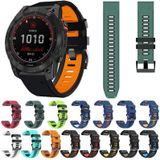 Voor Garmin Fenix 5x 26mm Silicone Sports Two-Color Watch Band (Black+Orange)