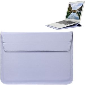 Universele envelop stijl PU lederen draagtas met houder voor uiterst dunne Notebook Tablet PC 15.4 inch  formaat: 39x28x1.5cm (blauw-paars)