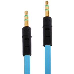 Noodle stijl 3.5mm Jack-kabel van de oortelefoon voor iPhone 5 / iPhone 4 &amp; 4S / 3 g / 3G / iPad 4 / iPad mini / mini 2 Retina / New iPad / iPad 2 / iTouch / MP3  lengte: 1m(Blue)