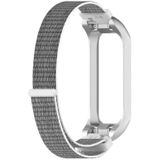 Voor Samsung Galaxy Fit 2 SM-R220 Nylon Loop Horlogeband (Seashell + Zilver Frame)