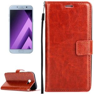 Voor de Galaxy A5 (2017) / A520 Crazy Horse textuur horizontaal flip PU lederen draagtas met houder &amp; kaartsleuven &amp; portemonnee &amp; fotolijstjes &amp; Lanyard &amp; magnetische sluiting (bruin)