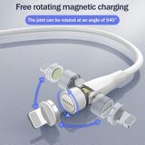 1m USB naar Micro USB 540 graden roterende magnetische oplaadkabel (wit)