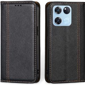 Voor OnePlus Ace Racing Grid Texture Magnetic Flip Leather Phone Case