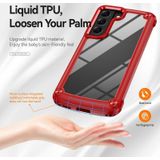 Voor Samsung Galaxy S23 5G Soft TPU Clear PC Shockproof Phone Case (Rood)