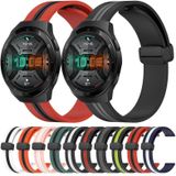 Voor Huawei Watch GT 2E 22 mm opvouwbare magnetische sluiting siliconen horlogeband (olijfgroen + zwart)