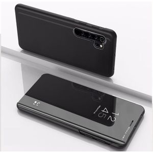 Voor Xiaomi Note 10 plated spiegel horizontale Flip lederen cover met stand mobiele telefoon holster (zwart)