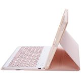 Voor iPad 10th Gen 10.9 2022 YA10B Lamsvacht Textuur Bluetooth Toetsenbord Lederen Tablet Case met Pen Slot (Roze)