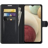 Voor Samsung Galaxy F12 / M12 Litchi Textuur Horizontale Flip Beschermhoes Met Houder &amp; Card Slots &amp; Portemonnee (Zwart)