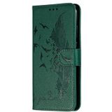 Feather patroon Litchi textuur horizontale Flip lederen draagtas met portemonnee &amp; houder &amp; kaartsleuven voor Huawei P20 Lite (2019)/Nova 5i (groen)