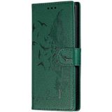 Feather patroon Litchi textuur horizontale Flip lederen draagtas met portemonnee &amp; houder &amp; kaartsleuven voor Galaxy S10 PLUS (groen)