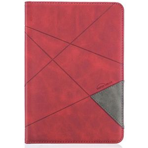 Voor Amazon Kindle Fire HD8 (2020) Rhombus Texture Horizontale Flip Magnetic Leather Case met Holder &amp; Card Slots(Red)