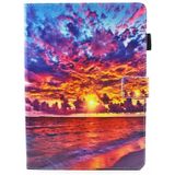 Voor iPad 9 7 (2018) &amp; iPad 9.7 inch 2017 / iPad Air / iPad Air 2 universele zonsondergang landschap patroon horizontale Flip leren beschermhoes met houder &amp; Card Slots