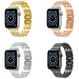 Geweven textuur roestvrijstalen vervanging horlogeband voor Apple Watch Series 6 &amp; SE &amp; 5 &amp; 4 40mm / 3 &amp; 2 &amp; 1 38mm (ROSE GOUD)
