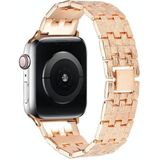 Geweven textuur roestvrijstalen vervanging horlogeband voor Apple Watch Series 6 &amp; SE &amp; 5 &amp; 4 40mm / 3 &amp; 2 &amp; 1 38mm (ROSE GOUD)