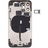 Accu Back Cover (met side keys &amp; Card Tray &amp; Power + Volume Flex Cable &amp; Wireless Charging Module) voor iPhone 11 Pro Max(Zwart)