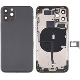 Accu Back Cover (met side keys &amp; Card Tray &amp; Power + Volume Flex Cable &amp; Wireless Charging Module) voor iPhone 11 Pro Max(Zwart)